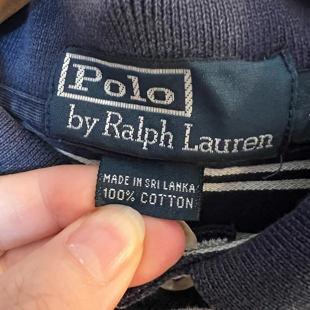 Polo Ralph Lauren Shirt Men's‎ Large Striped Golf Polo Short Sleeves Blue White